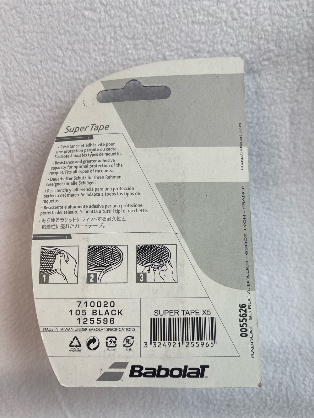 Babolat Super Tape Black Tennis Racquet Grip Overgrip Protection Tape New In Box - Picture 2 of 2